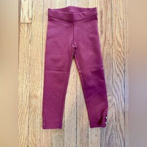 Janie and Jack Ponte Pant, Maroon, size 4, with ankle buttons, never worn